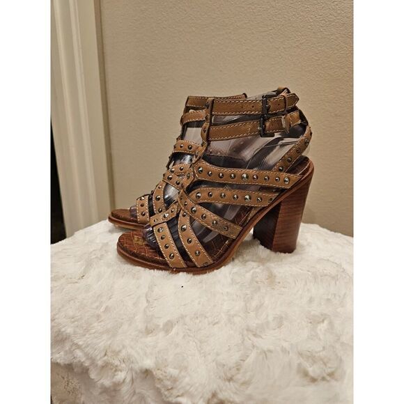 Sam Edelman Stacked Heel Studded Sandals Heels Size 7.5 - Picture 3 of 10